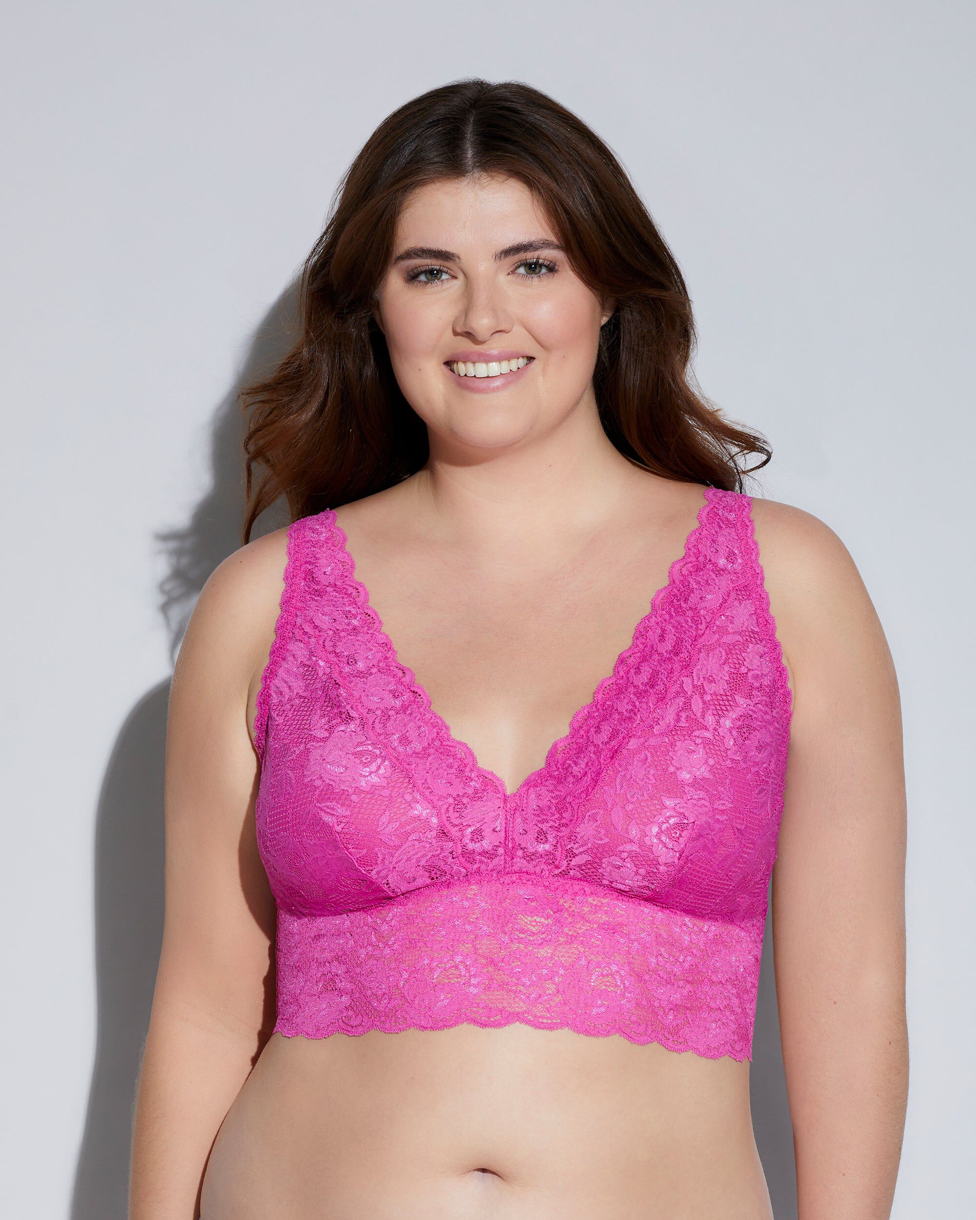 Plungie Longline Bralette, Victorian Pink / Pink, hi-res image number 0
