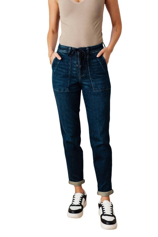 Pull On Denim Joggers, Dark Wash / Dark Wash, hi-res image number null