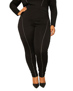 Sasha High Rise Ponte Knit Moto Slip Fit Leggings