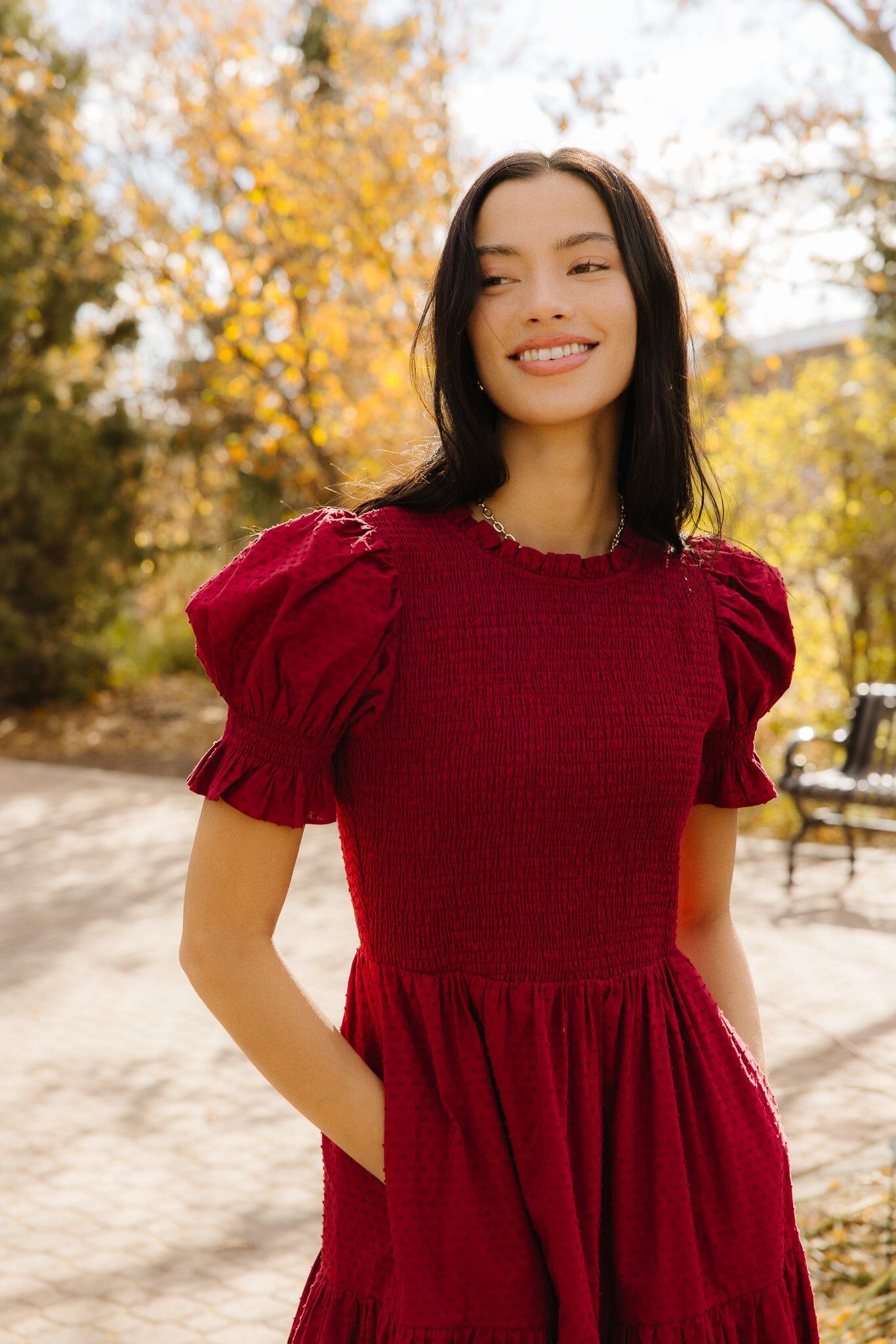 Cordelia Dress, Burgundy / Burgundy, alternate image number 4