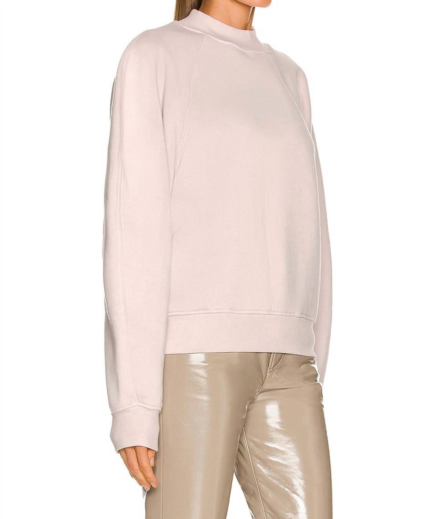 TARON MOCK NECK SWEATSHIRT IN FONDANT, , alternate image number 6