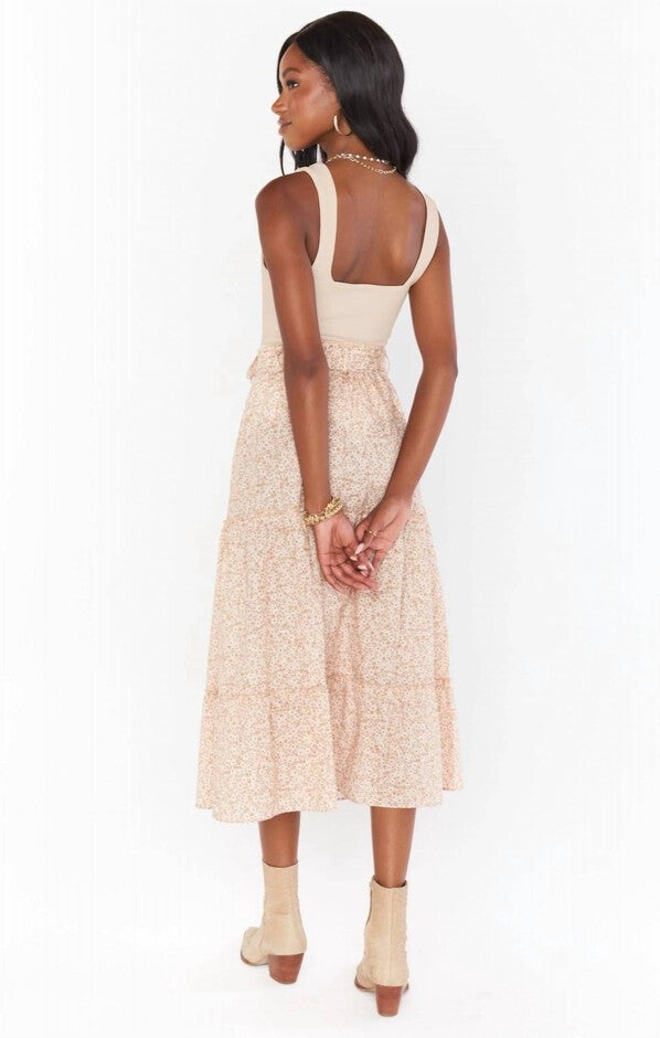MILEY MIDI SKIRT IN DITSY DAISY, , alternate image number null