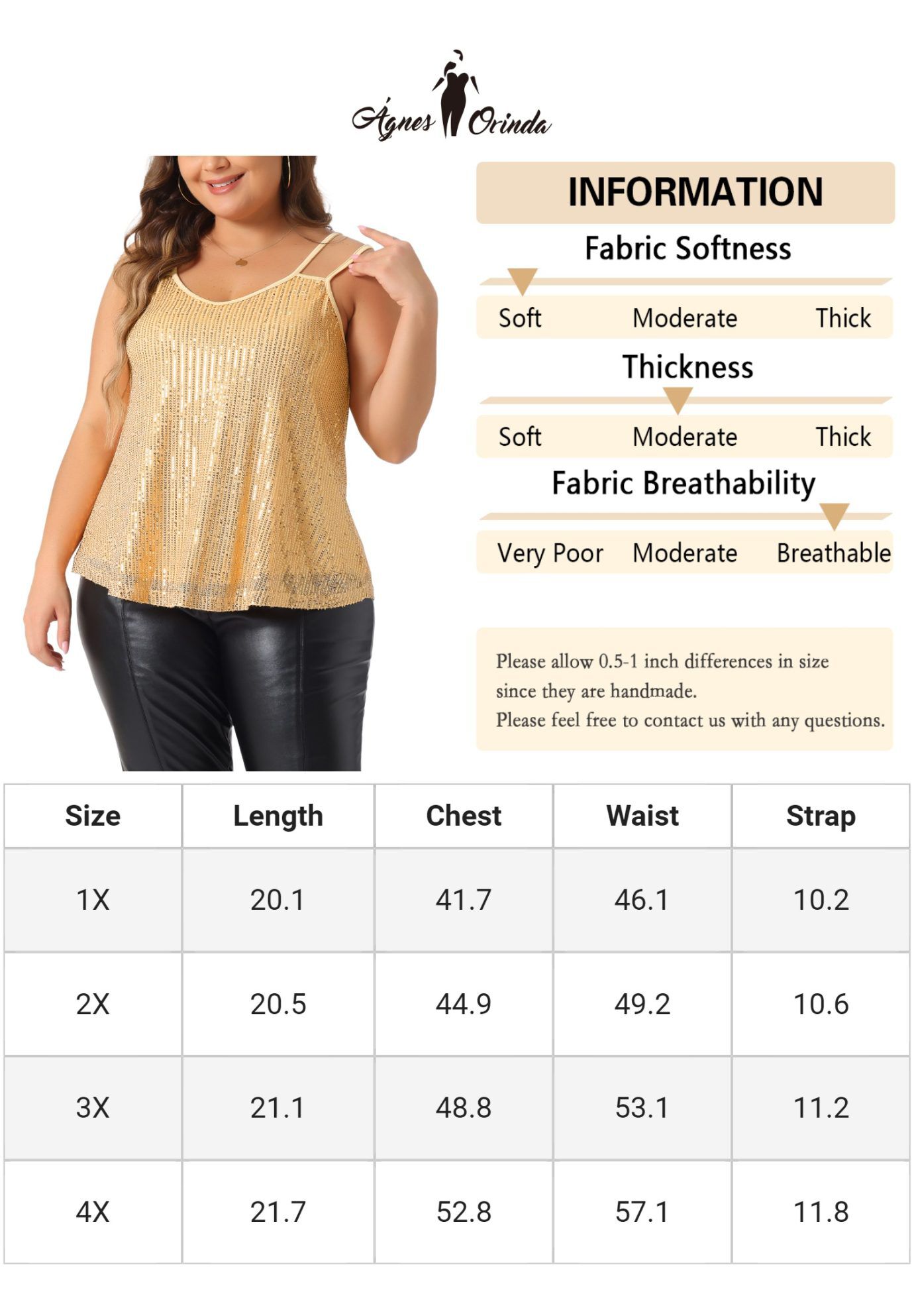 Metallic Spaghetti Strap Cami Party Tank Sequin Top, Gold / Gold, alternate image number 4