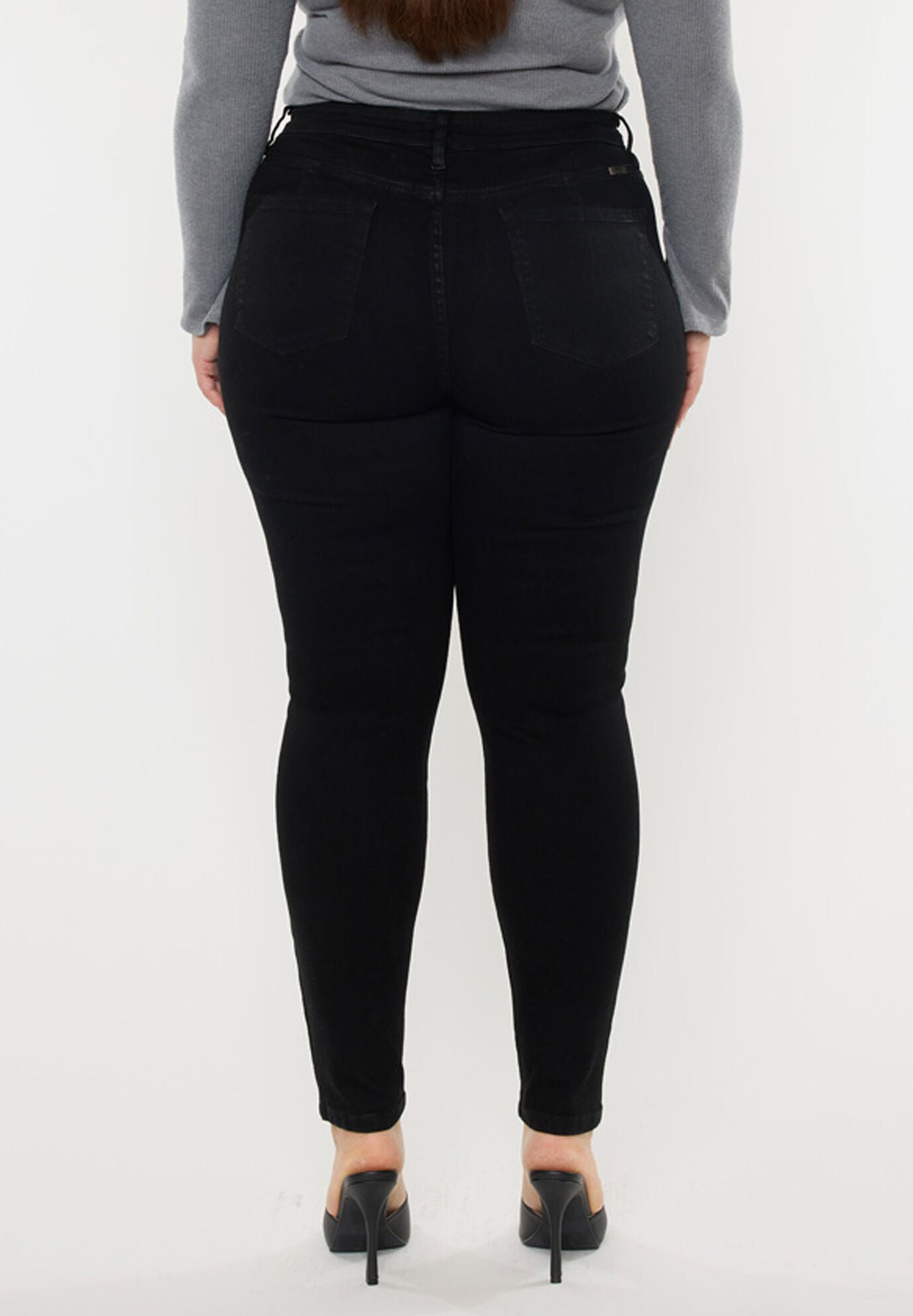 Jones High Rise Ankle Skinny (Plus Size), Black / Black, alternate image number 6