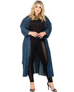 Plus Size Kimono Duster