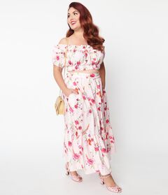 Plus Size Floral Skirts For Women