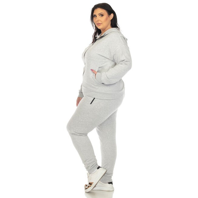 Two Piece Fleece Tracksuit Set, Gray / Light Grey, alternate image number null