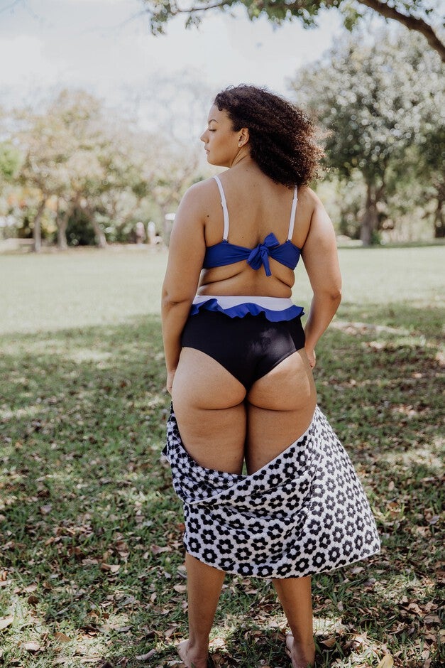 Mitchy convertible one piece swimsuit, White Blue and Black / Cobalt, alternate image number 4
