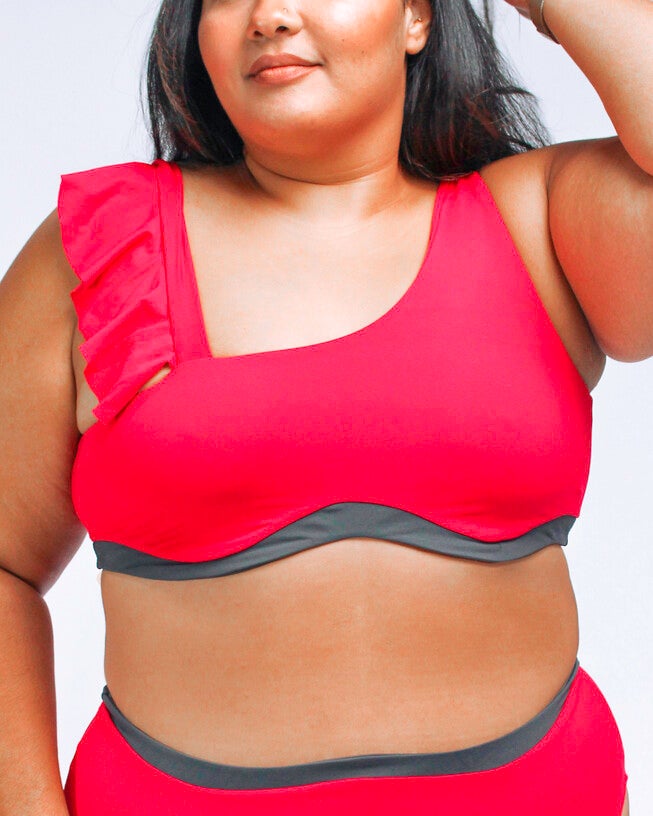 Rafaela contouring bikini top, Red and Dark Grey / Red, hi-res image number 0