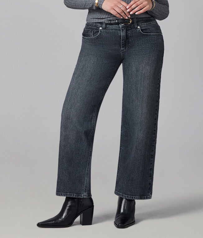 MIRO-GG Mid Rise Relaxed Straight Jeans, Grit Gray / Charcoal Grey, hi-res image number 0