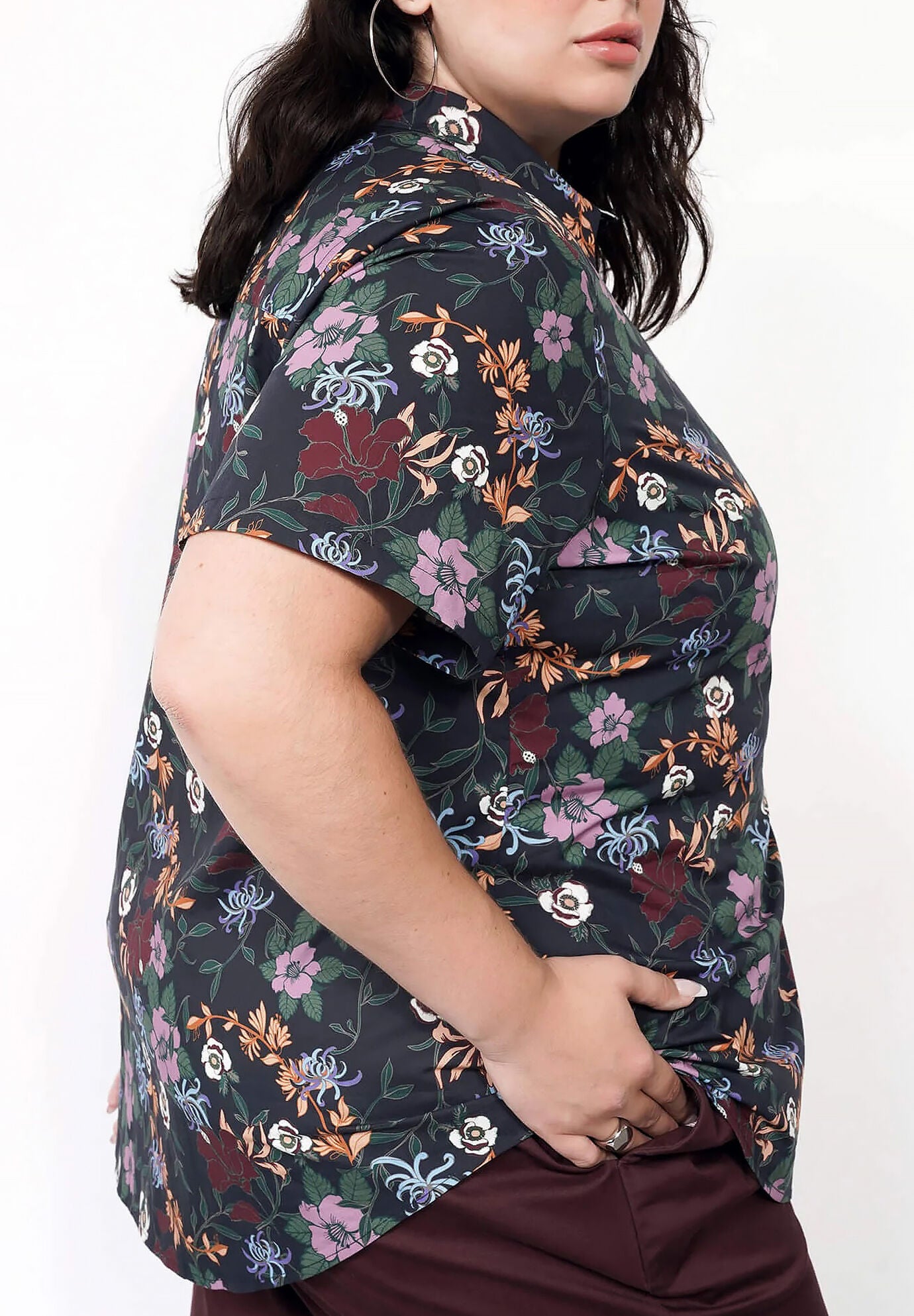 The Essential Button Up, WILDFLOWER NAVY / Navy, alternate image number 1