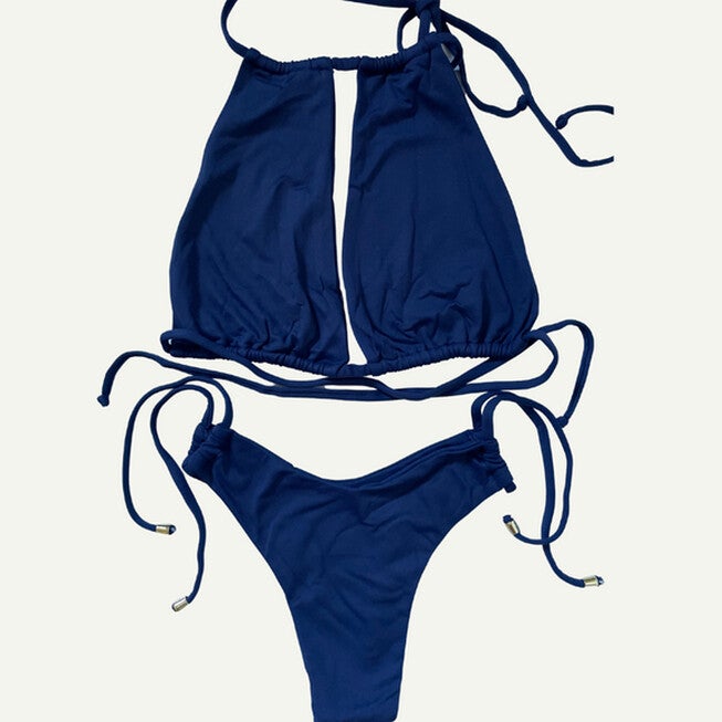 Kennedy Key Hole Halter Top, Navy / Navy, hi-res image number 0