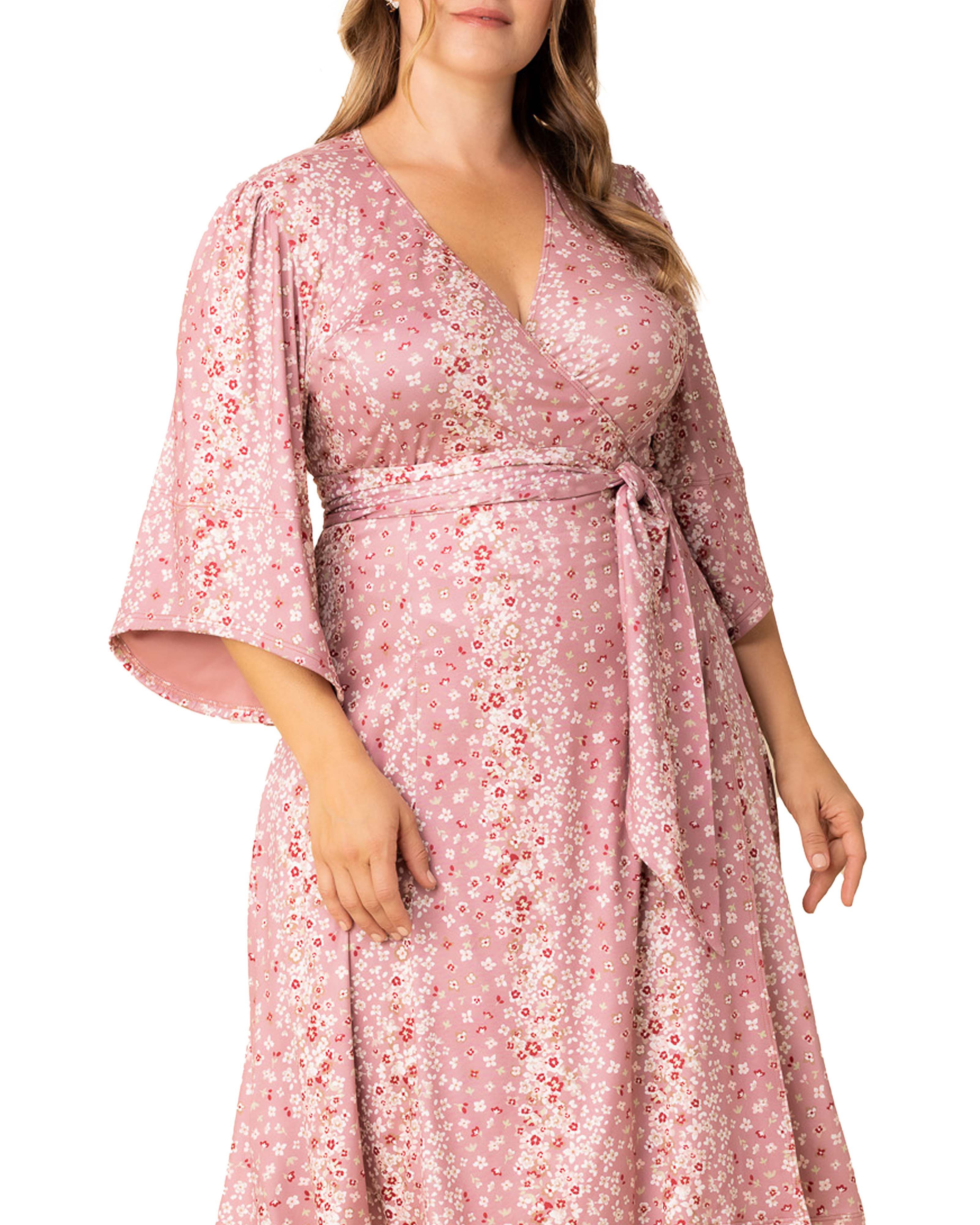 Gemini Wrap Dress, PINK FLORAL FALLS / Pink, alternate image number 2