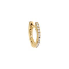 Diamond Huggie Earring  14K Gold 10 MM Single