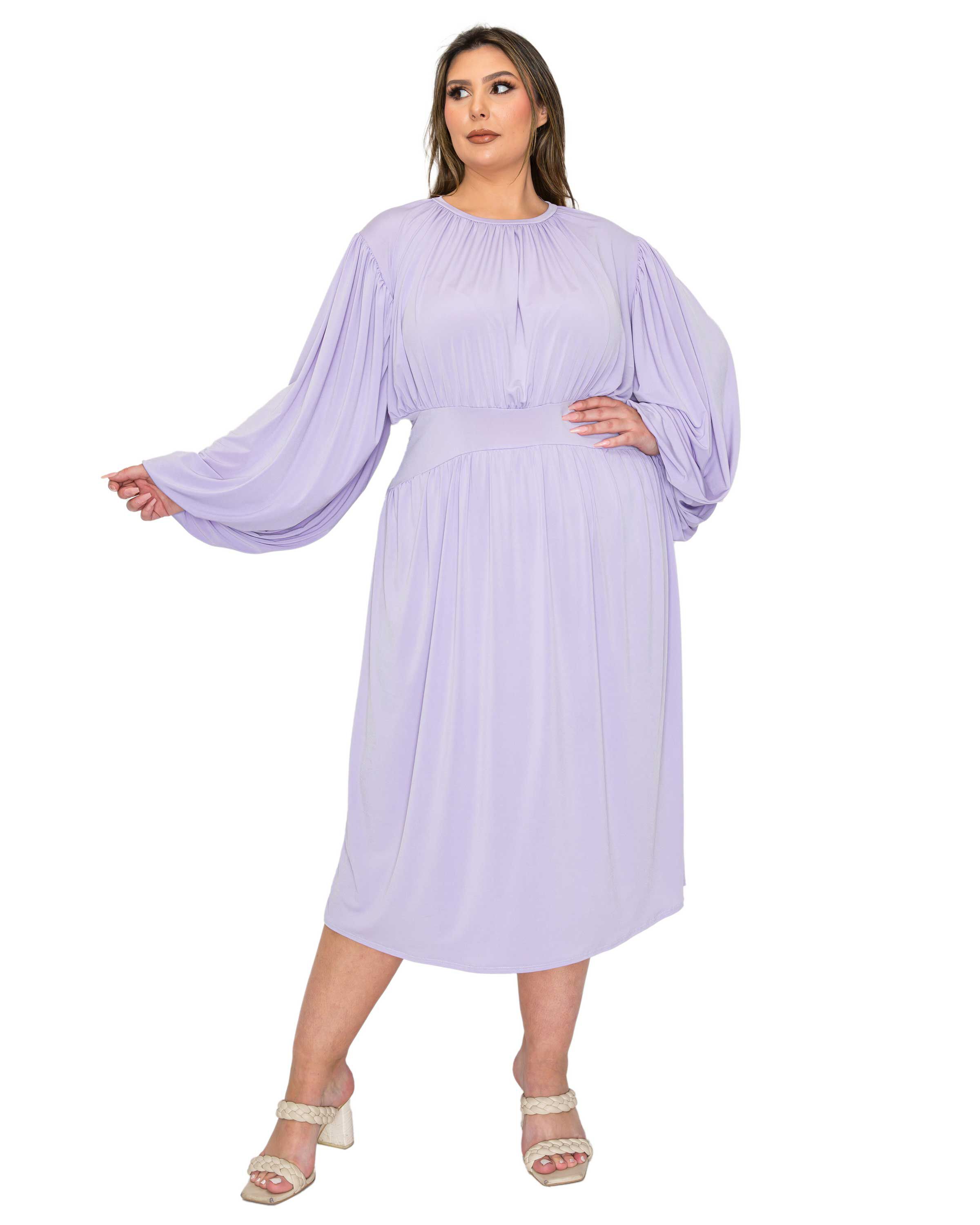 Audrey Ruched Midi Dress, Lilac / Purple, hi-res image number 0
