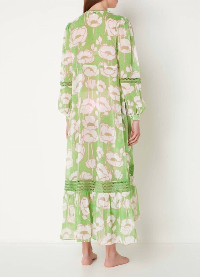 ELISIA FLORAL MAXI COVER UP IN GREEN, , alternate image number 4