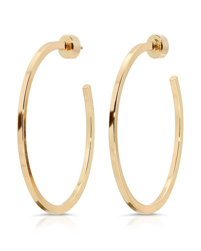 1.5 inches Ava Hoops Gold, Gold / Gold, hi-res image number null