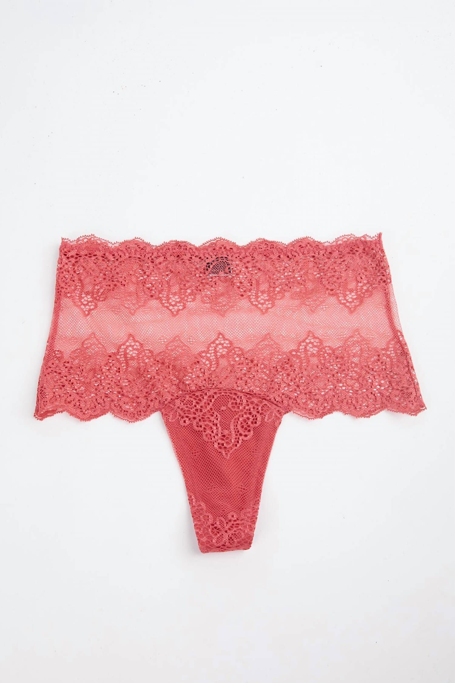 SO FINE LACE HIGH CUT THONG IN GUAVA, Guava / Pink, hi-res image number 0