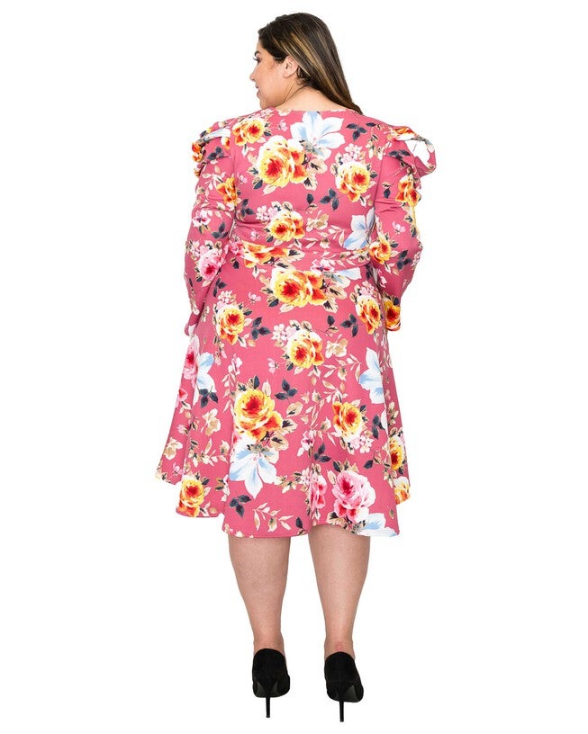 KOURTNEY FLORAL FLARE DRESS, , alternate image number 6
