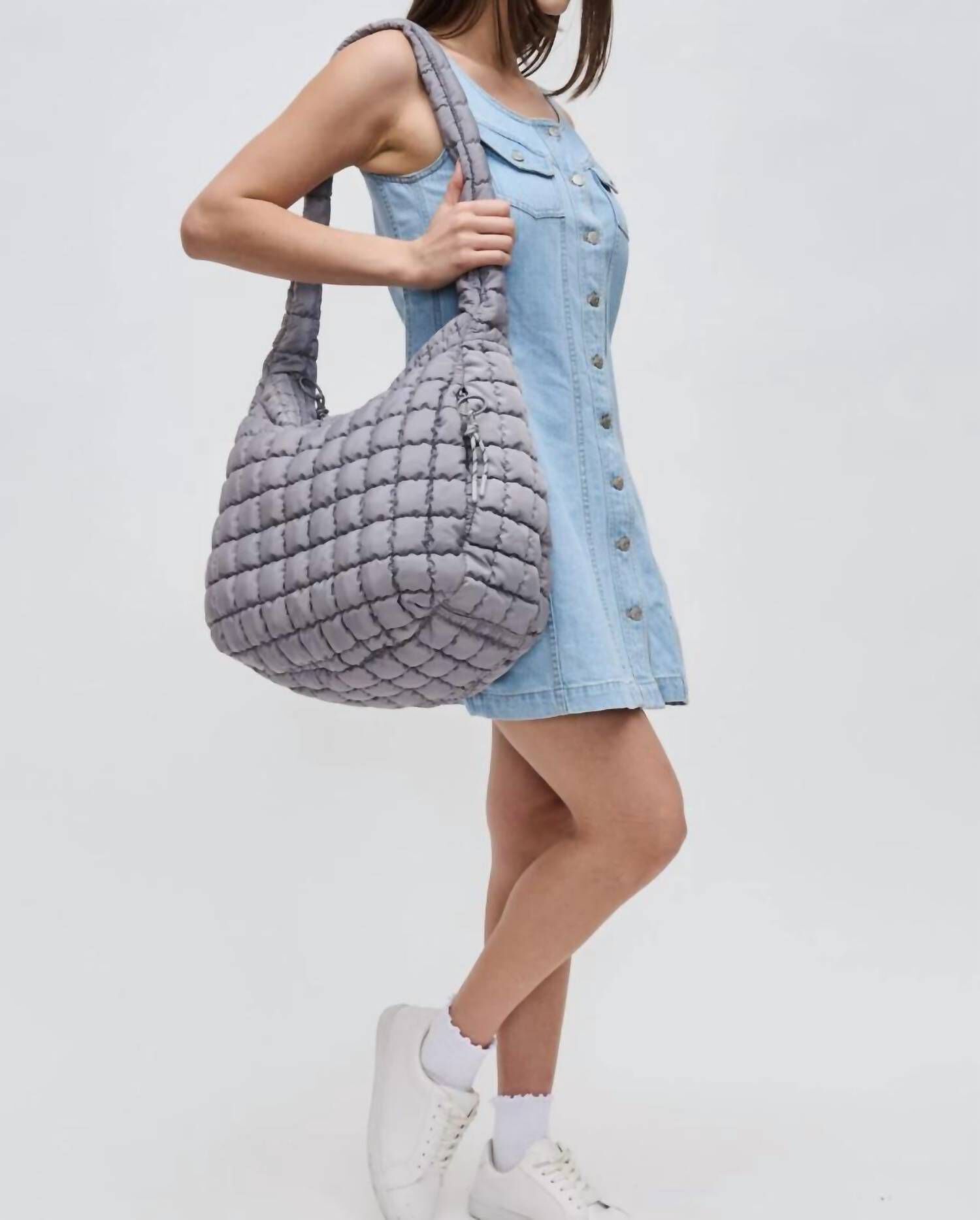 Revive Puffer Hobo Bag, Gray / Warm Grey, alternate image number 1