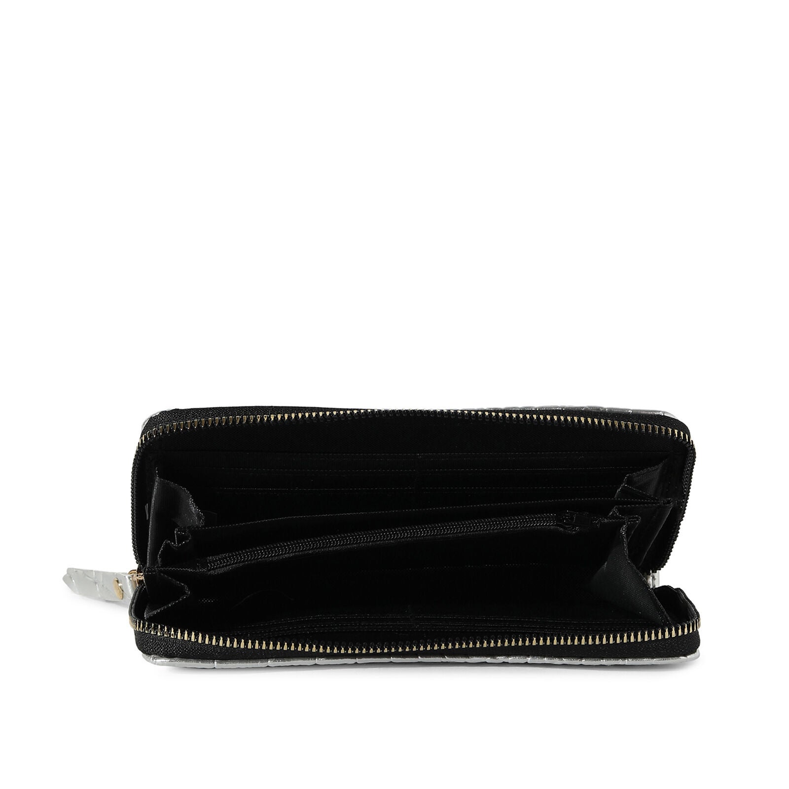 Haute Sauce Women's Metallic Croc Wallet, Silver / Silver, alternate image number 4