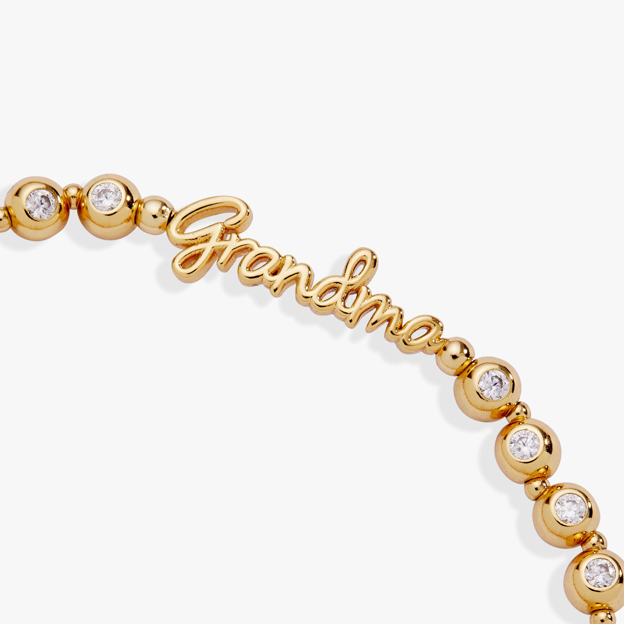 Grandma Elongated Crystal Stretch Bracelet, Gold / Gold, alternate image number 1