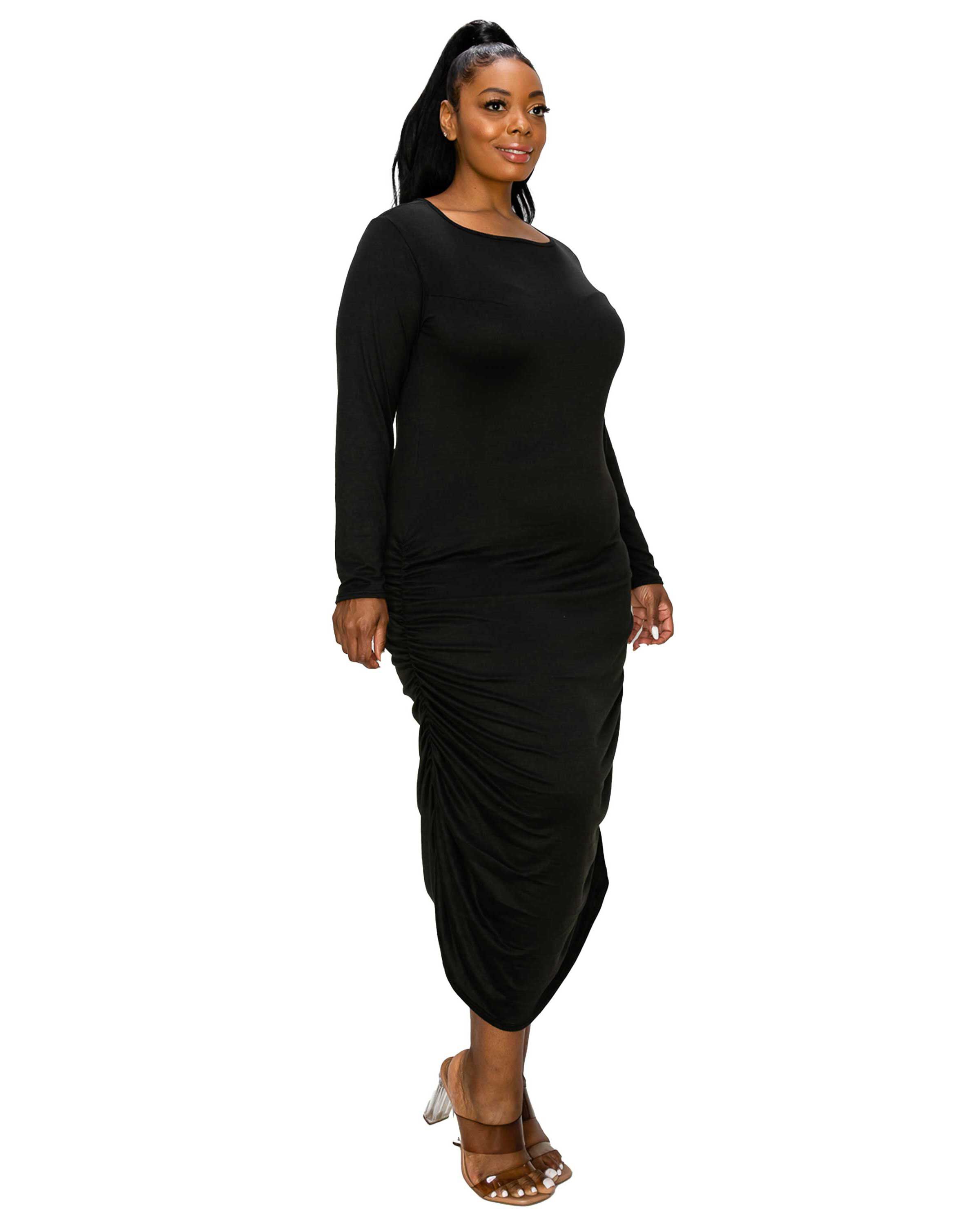 JESSICA RUCHED MAXI DRESS, , alternate image number 4