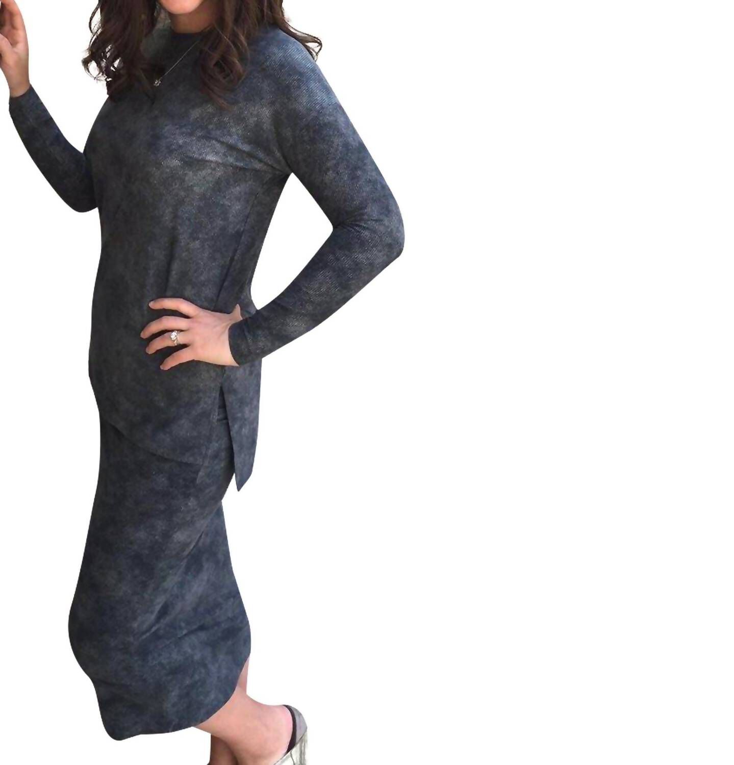 MIDI SKIRT IN GREY, Grey / Cool Gray, hi-res image number 0