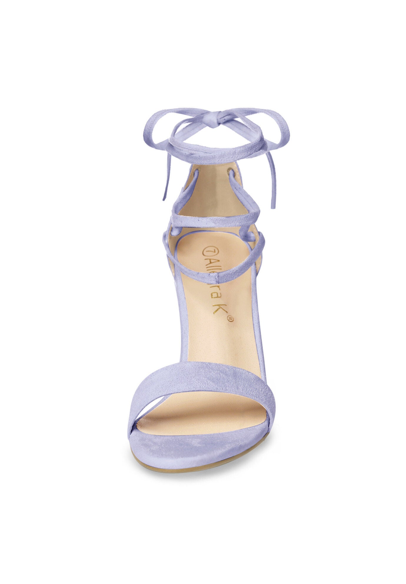 Strappy Heels Lace Up Chunky High Heels Sandal, Purple / Purple, alternate image number 1