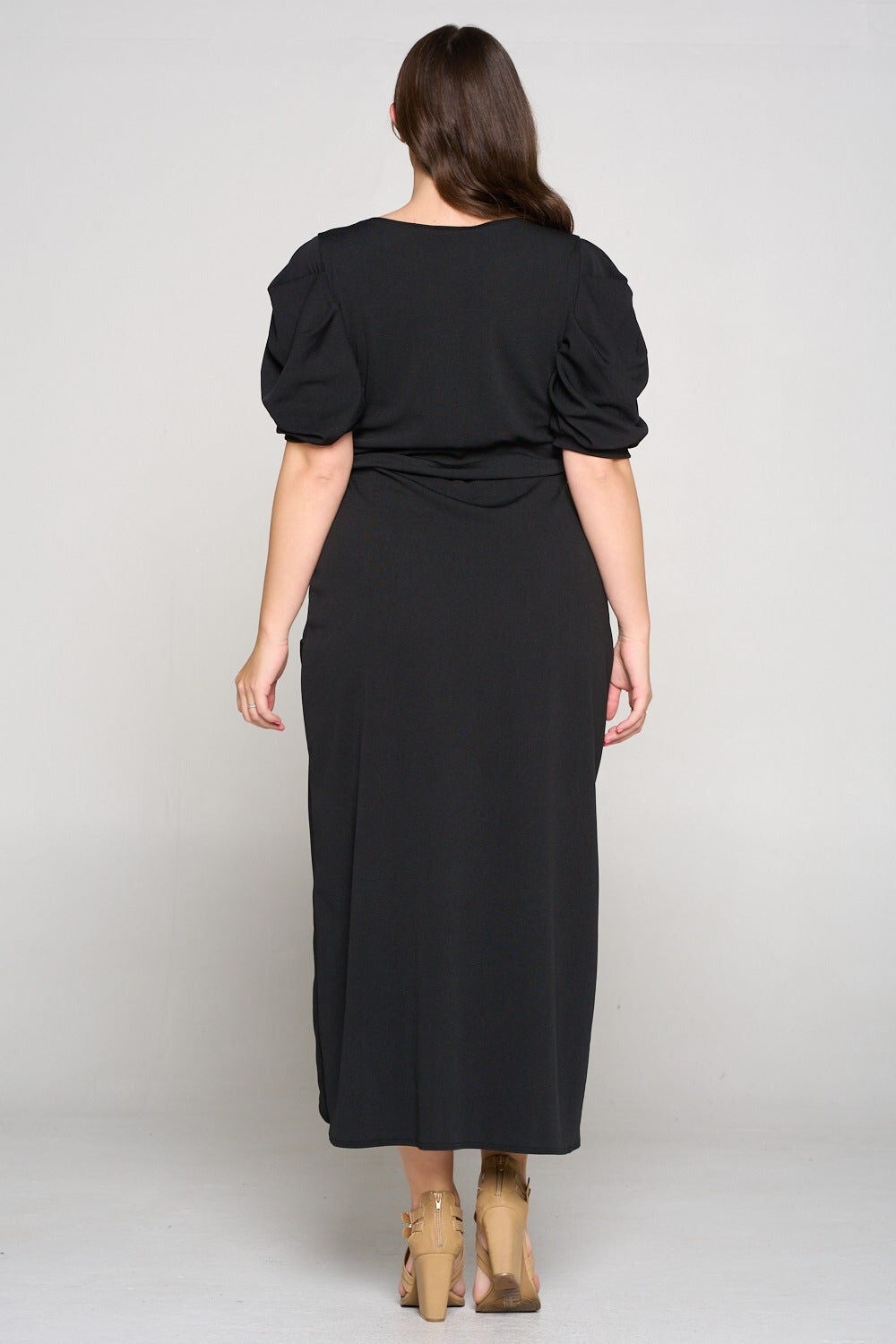 PUFF SLEEVE TULIP WRAP DRESS, , alternate image number 8