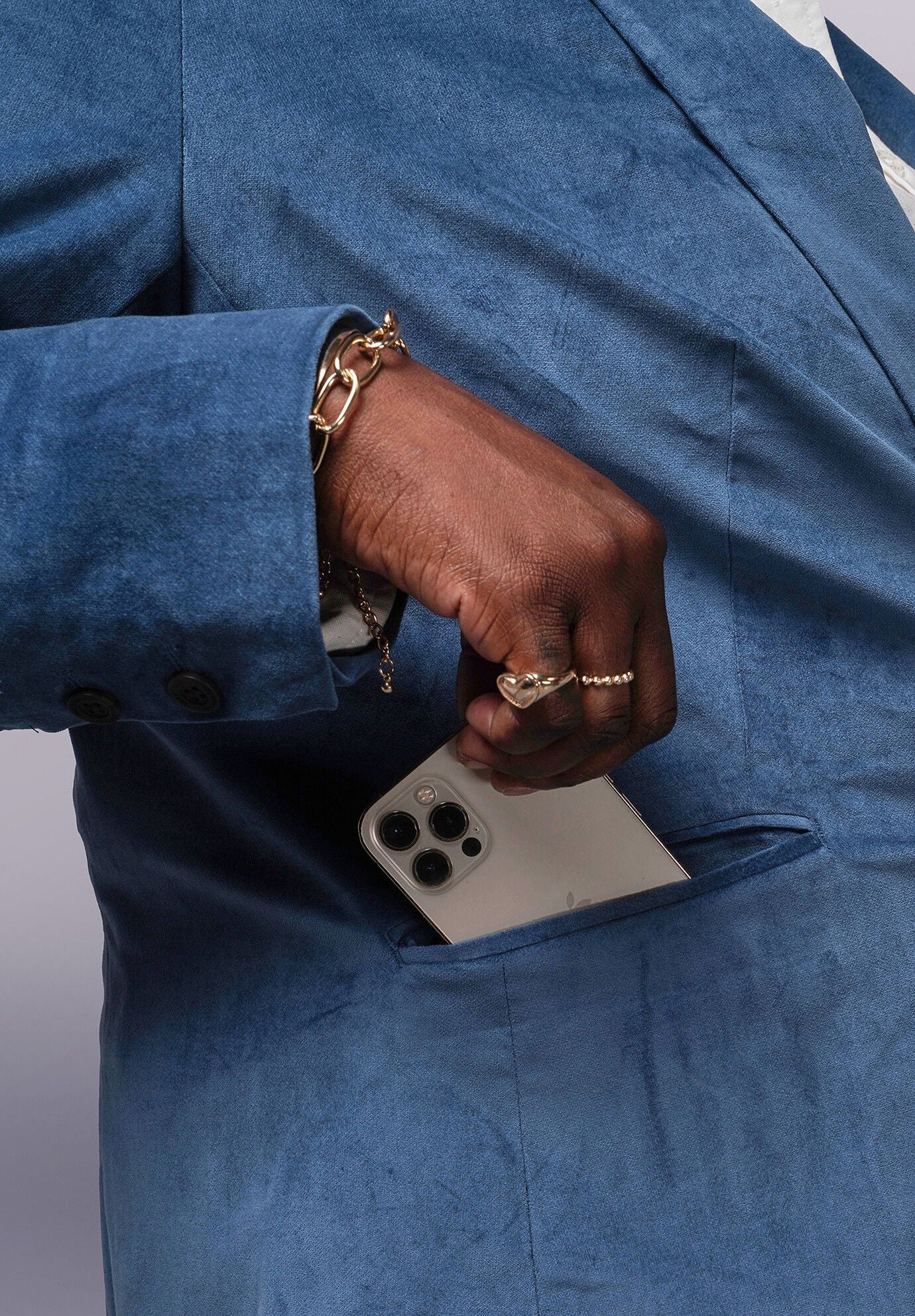 The Empower Velveteen Tux Blazer, OXFORD BLUE / Cornflower Blue, alternate image number 4