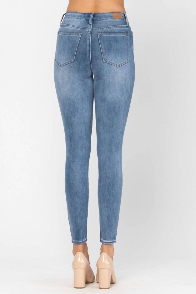 High Waist Thermal Skinny Denim 88206 in Blue, , alternate image number null
