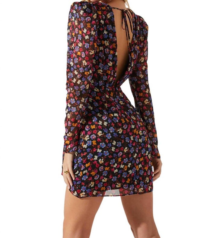 CINDY DRESS IN BLUE RED DITSY, , alternate image number null
