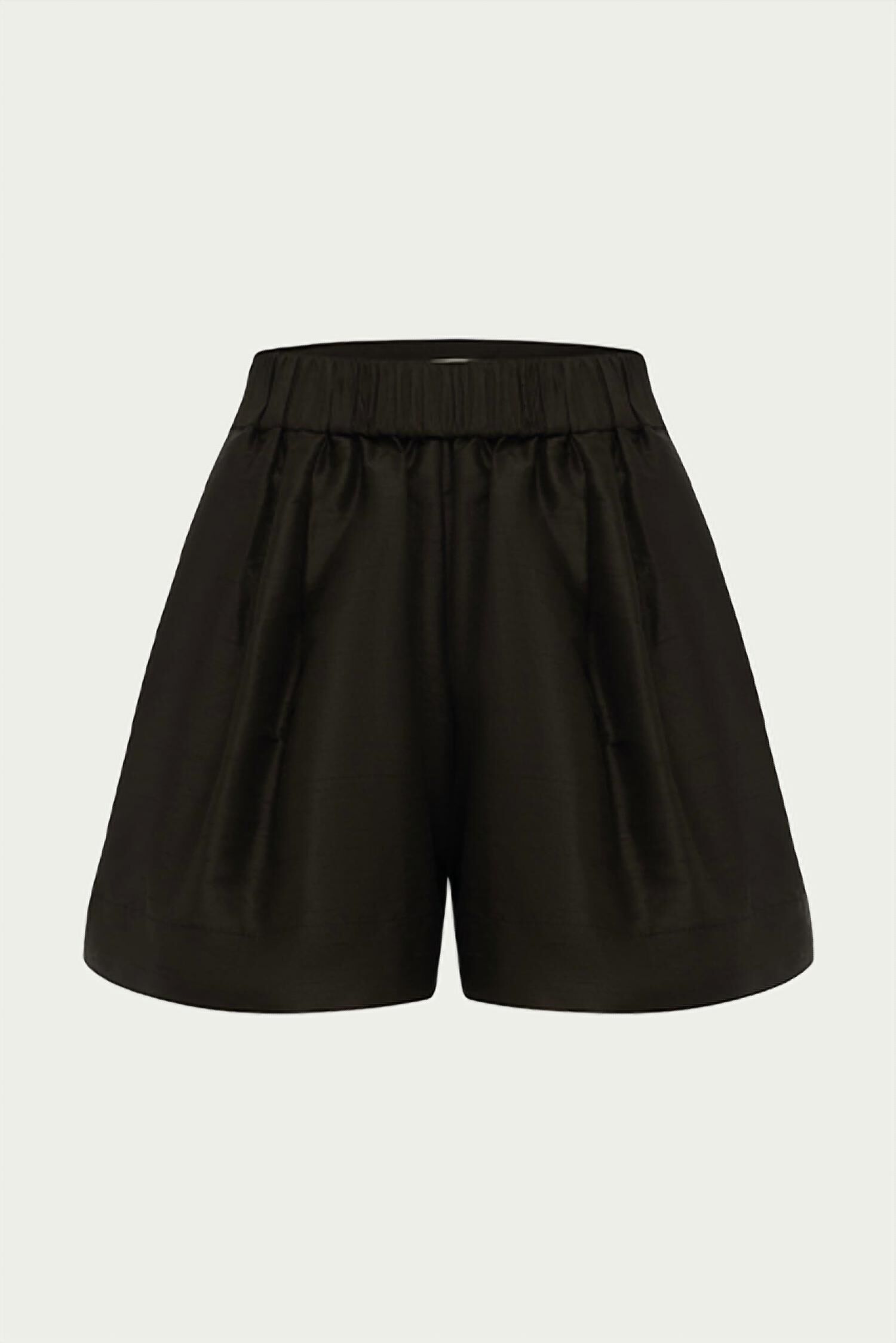 Blanche Silk Dupion Shorts In Coffee, , alternate image number 1