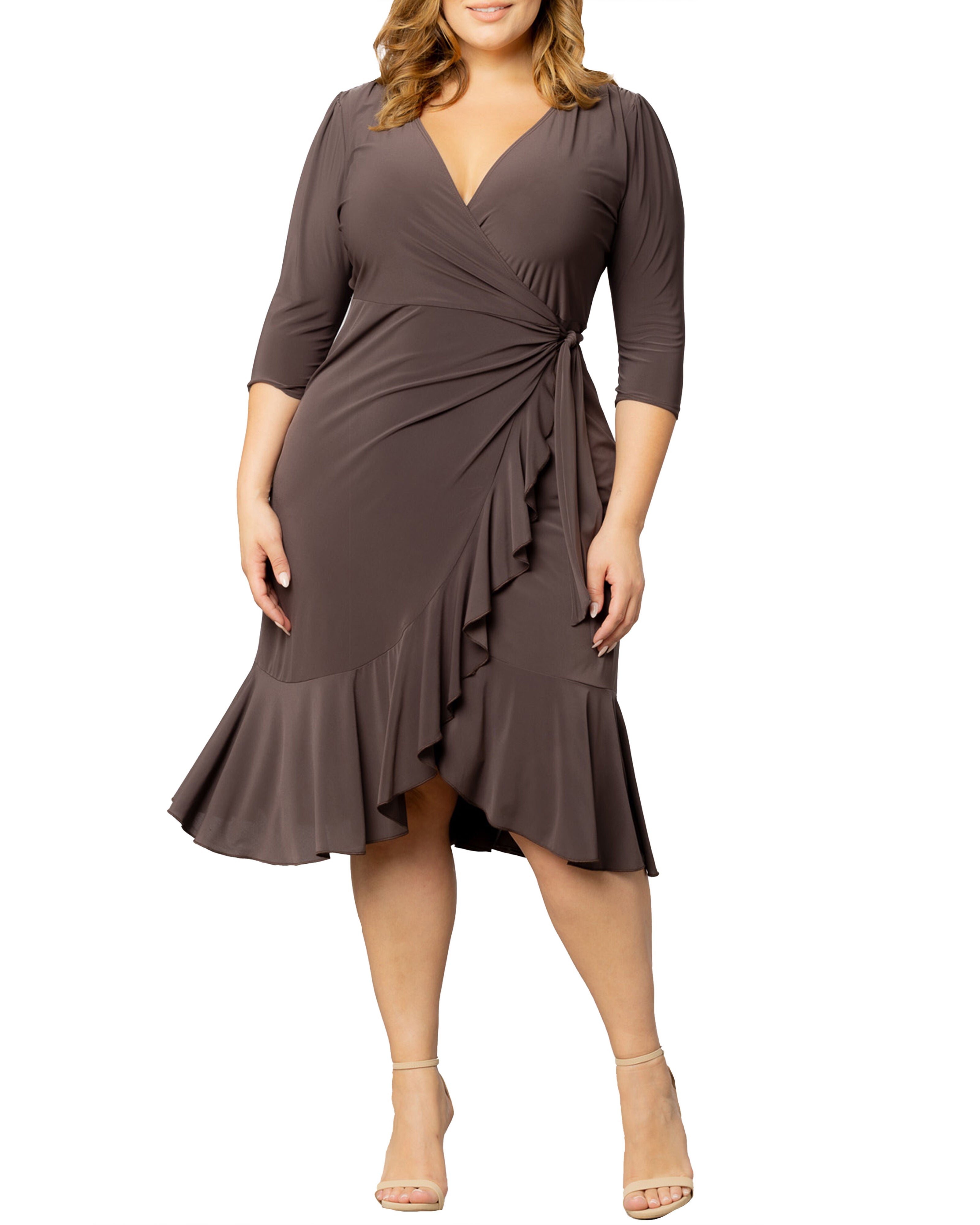 Whimsy Wrap Dress, JAVA / Brown, hi-res image number 0