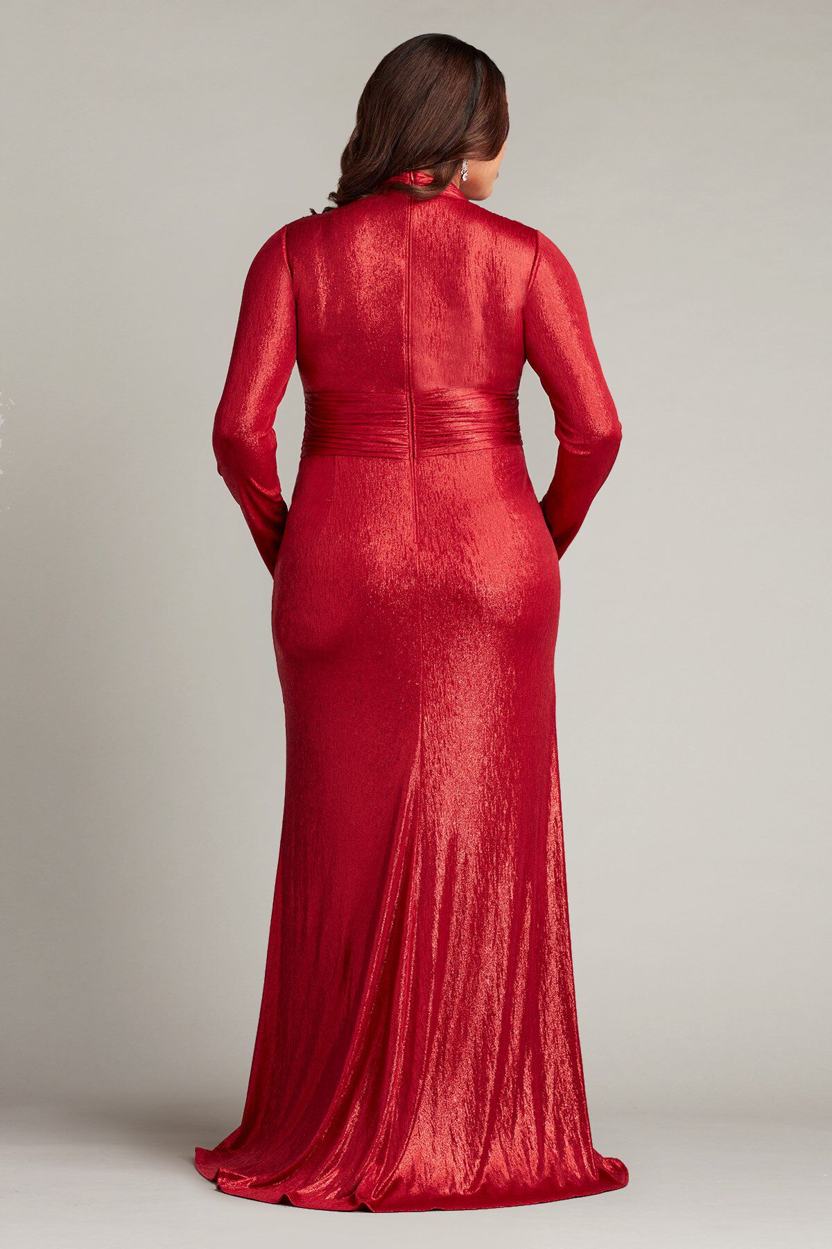 Imanie Draped Lamv© Gown  - PLUS SIZE, DEEP RED / see-description, alternate image number 1