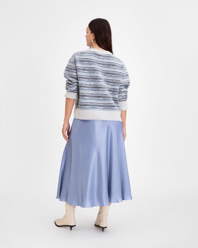 Drew Sweater, Slate Blue Multi / Dusty Blue, alternate image number 3