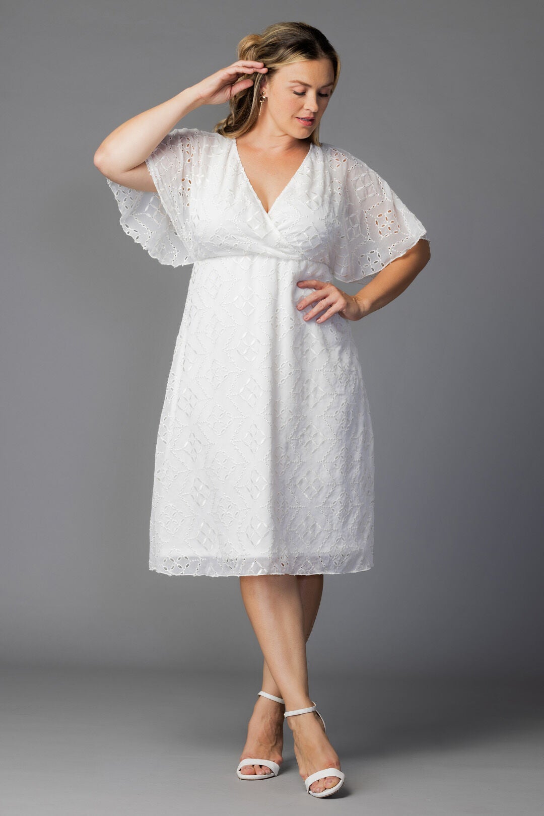 Heavenly Cocktail Dress, Ivory Eyelet / White, alternate image number 5