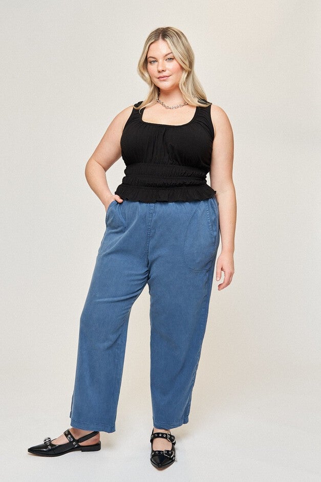 Maya Cotton Tencel Ease Pant, Slate Blue / Dusty Blue, alternate image number null