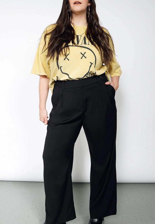 The Empower Wide Leg Trouser, BLACK / Black, hi-res image number 0