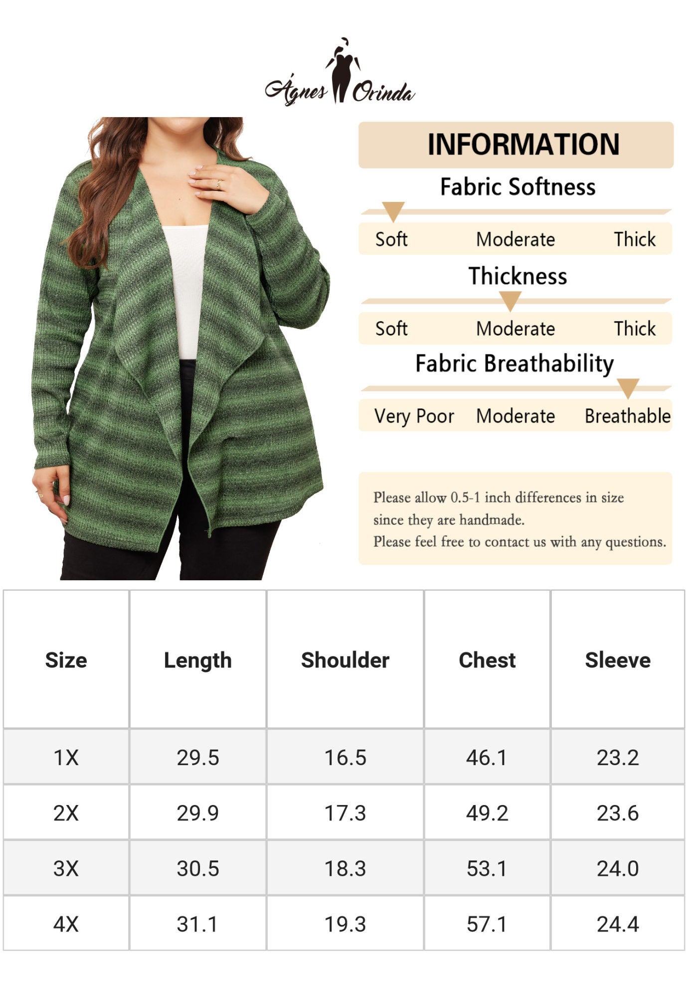 Lightweight Loose Open Front Tie Dye Cardigan, Green Black / Kelly Green, alternate image number 4