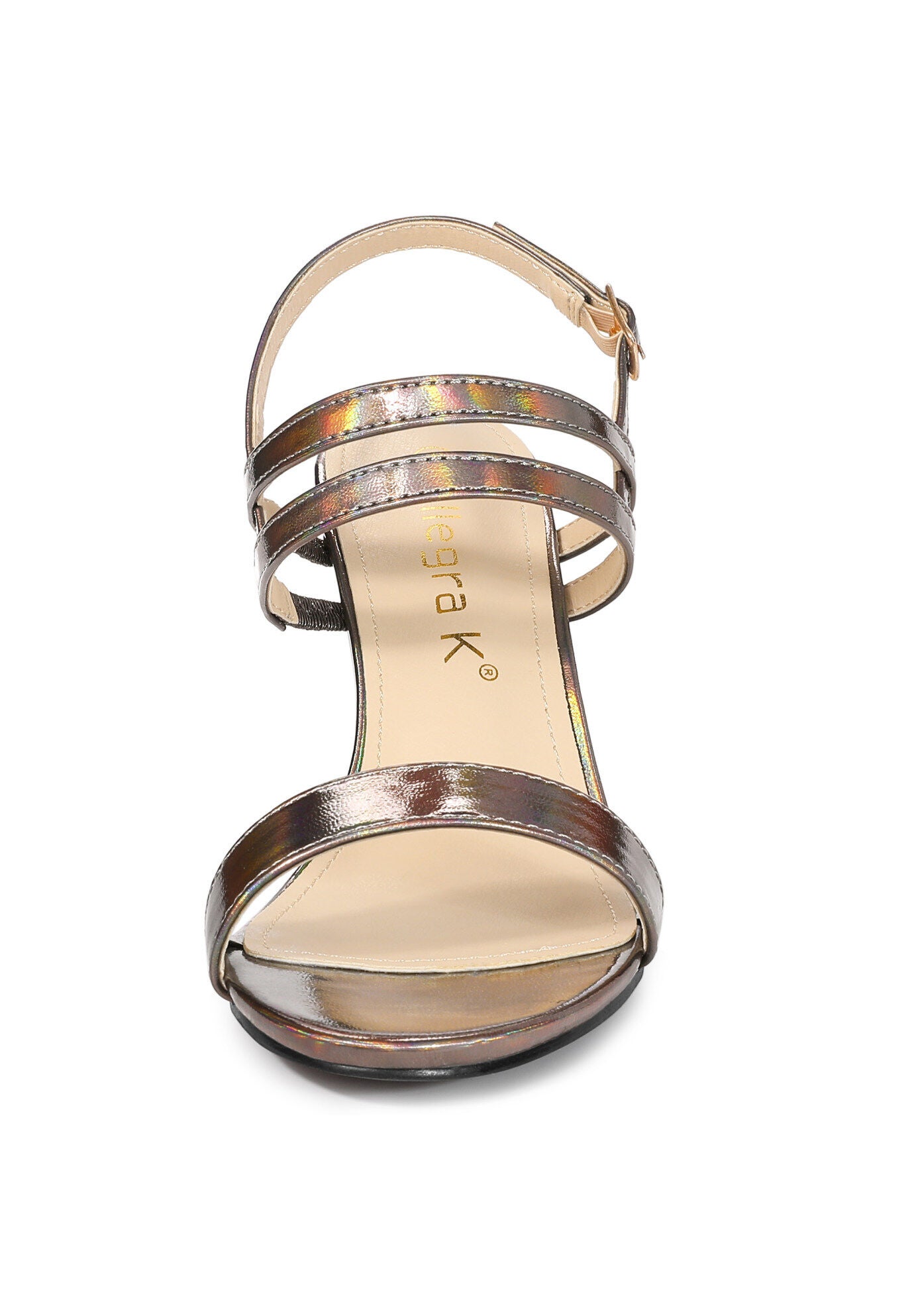 Slingback Block Heel Ankle Strap Sandal, Gunmetal / Charcoal Grey, alternate image number 1