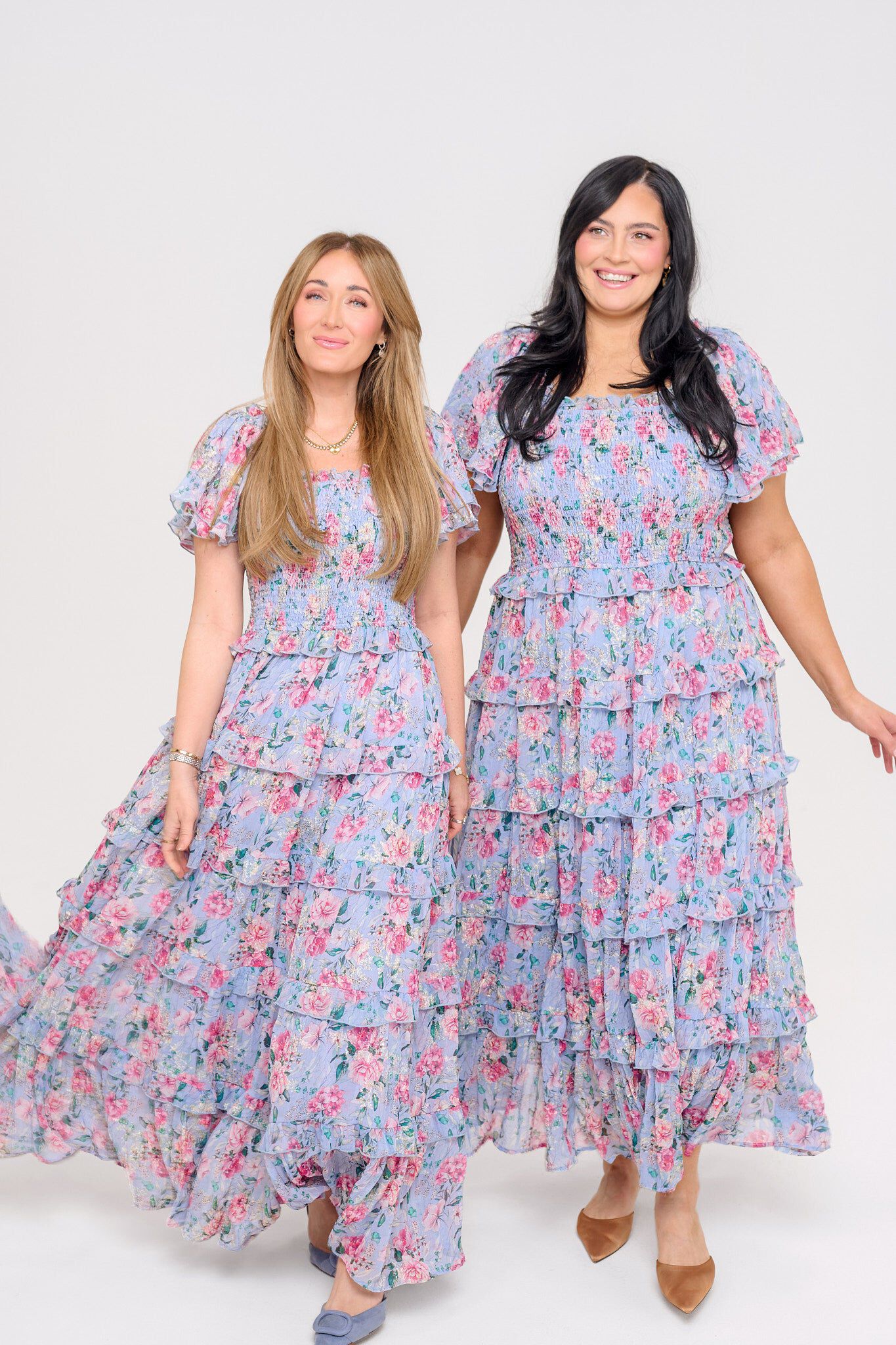 Winnie Dress, Peony Blossoms / Light Blue, alternate image number 4