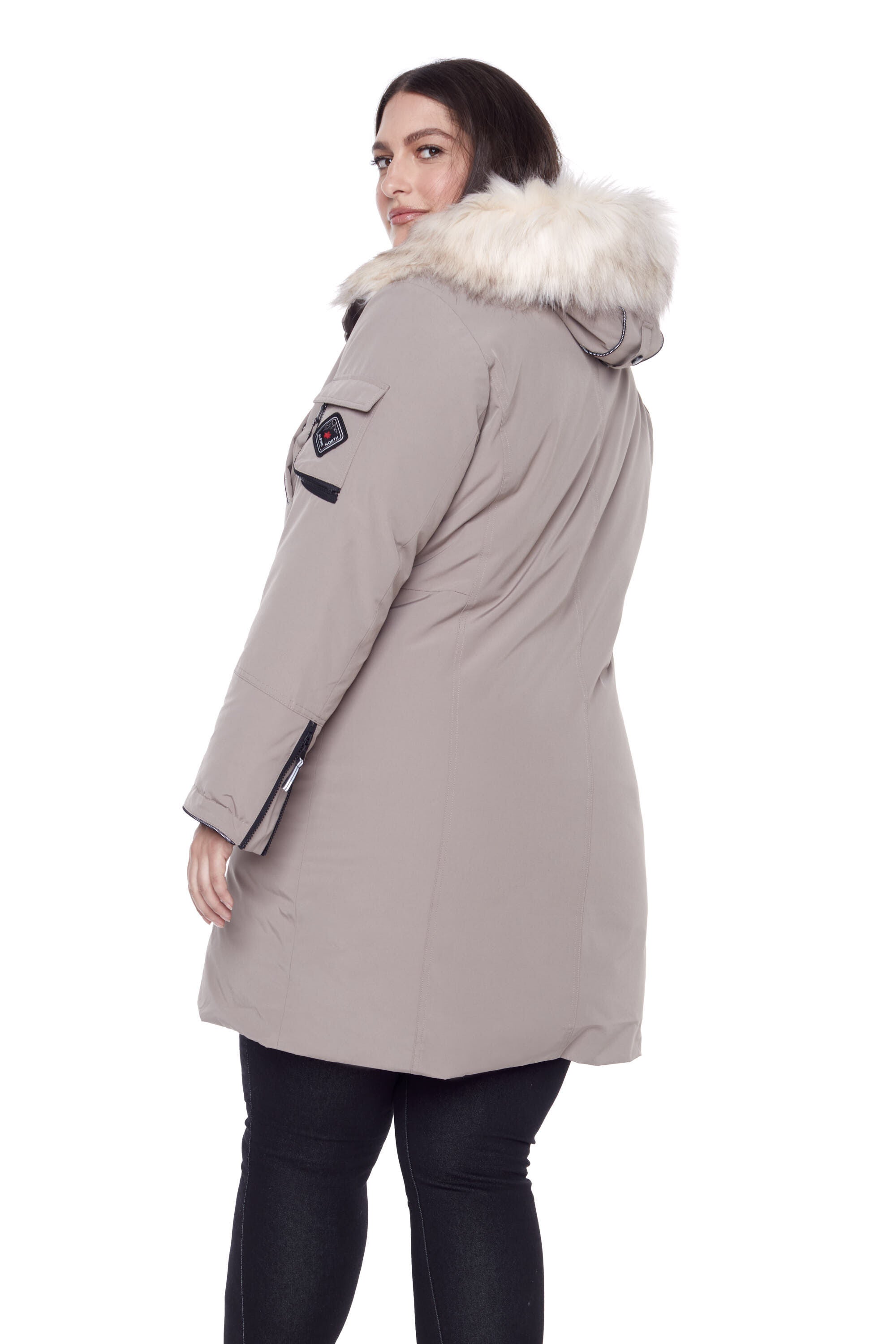 LAURENTIAN | Vegan Down Recycled Long Parka Winter With Faux Fur Hood, , alternate image number 8