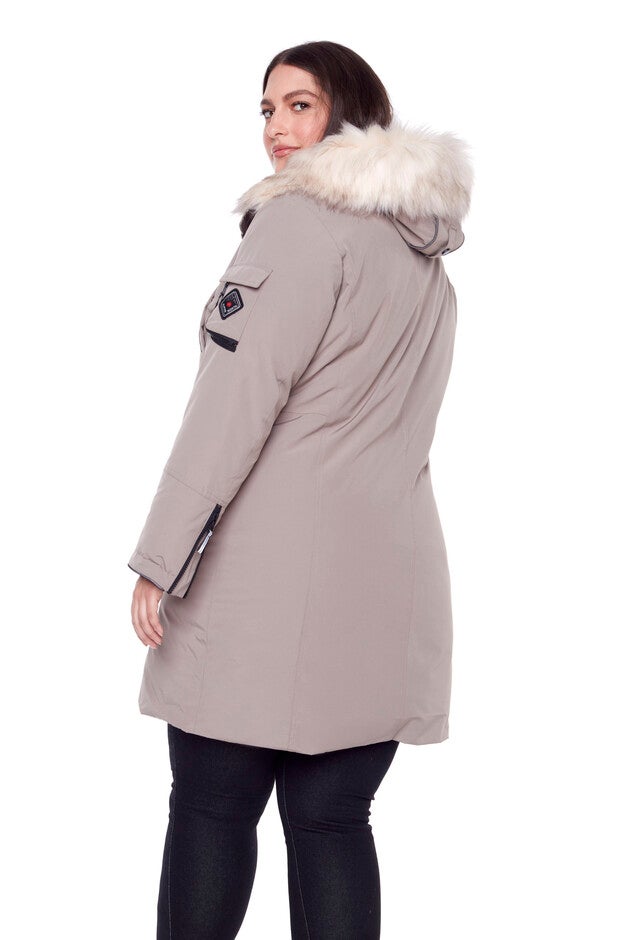LAURENTIAN | Vegan Down Recycled Long Parka Winter With Faux Fur Hood, , alternate image number 8