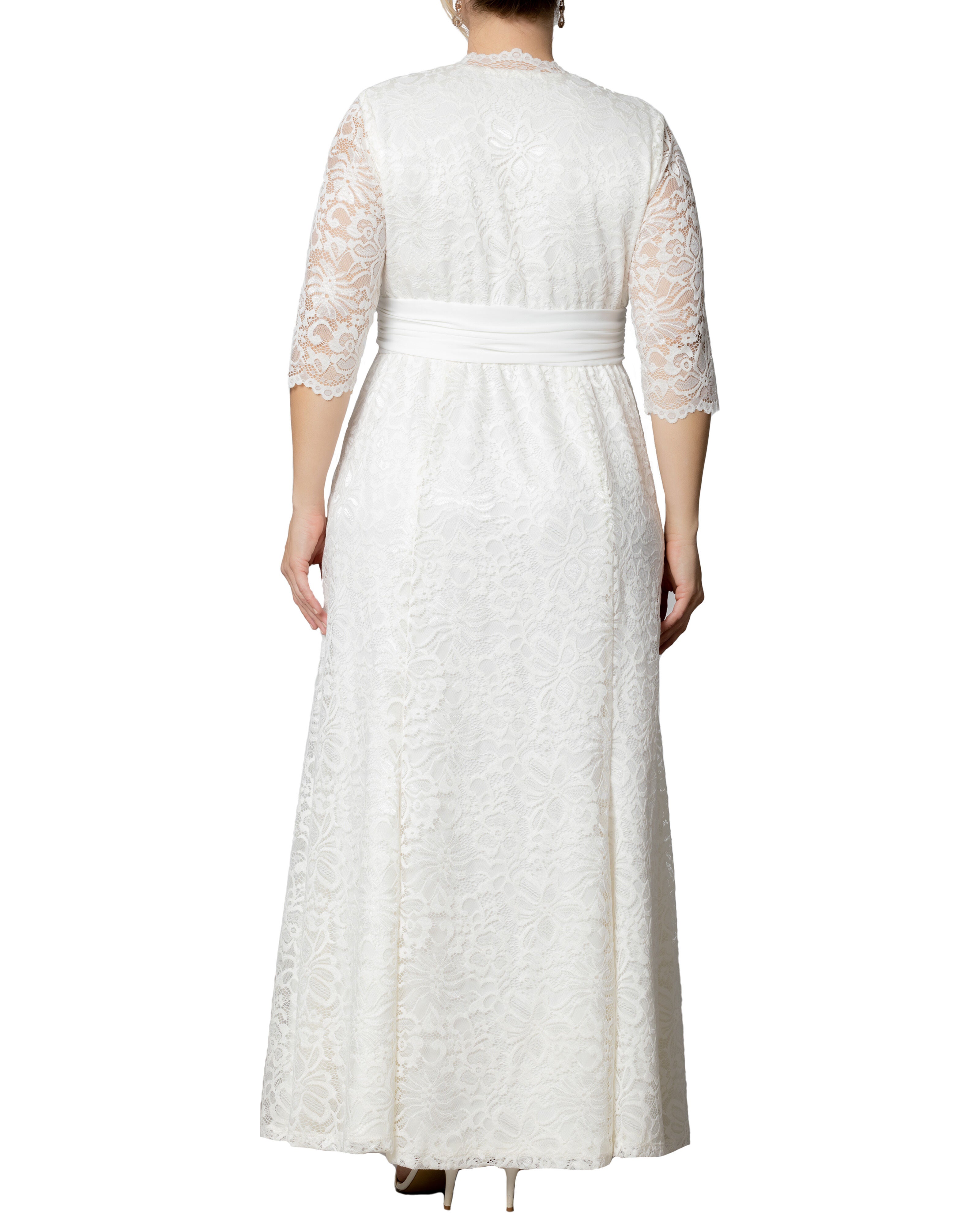 Amour Lace Wedding Gown, IVORY / White, alternate image number 2