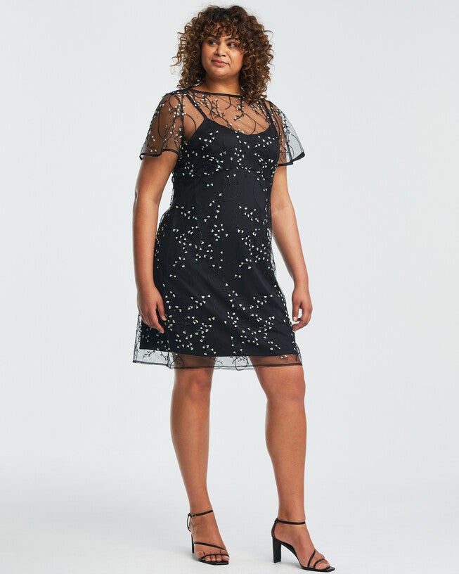 sachin and babi light blue dress Boho Floral Embroidered Dress