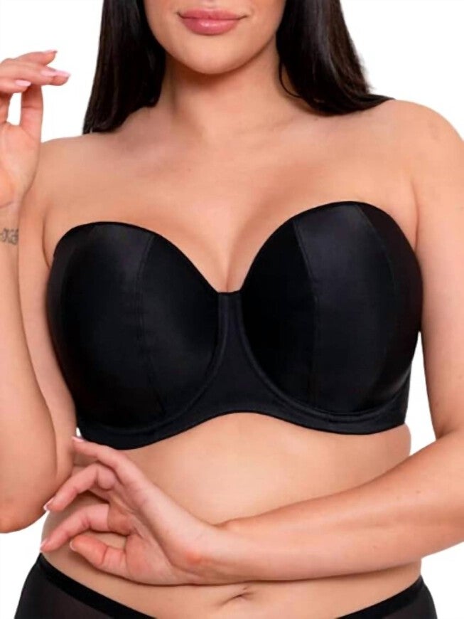 LUXE STRAPLESS MULTIWAY UNDERWIRE BRA, Jet Black / Black, hi-res image number null