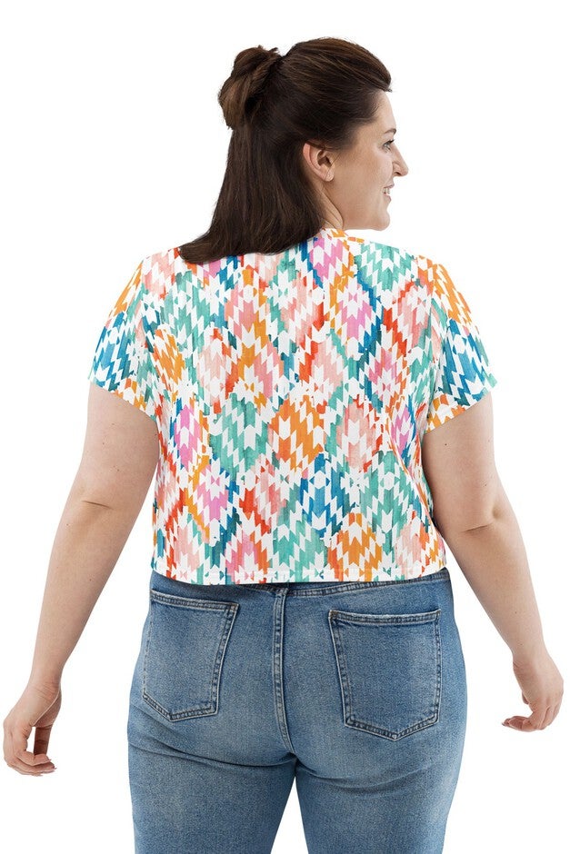 Carnival Ikat Crop Tee, , alternate image number 6