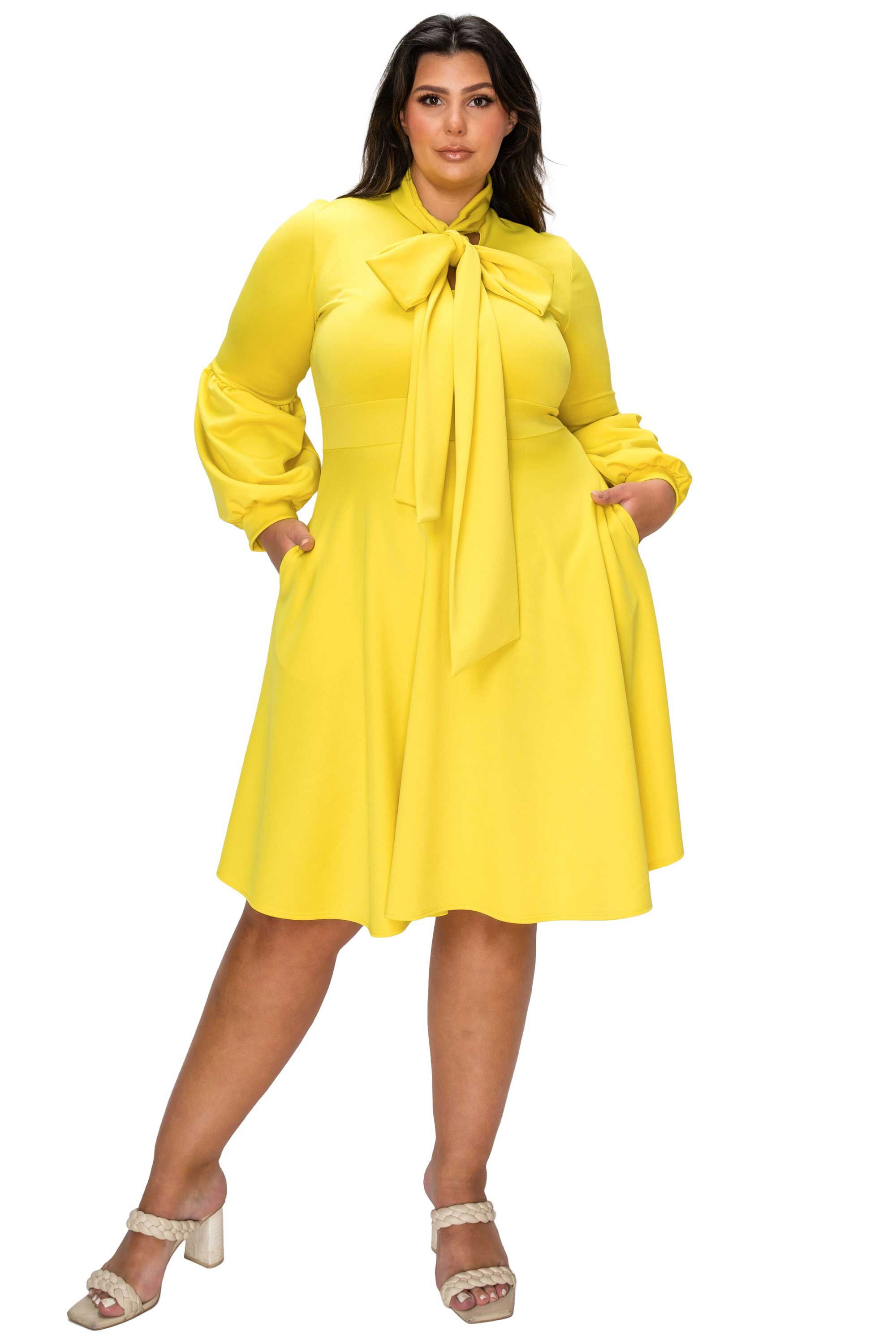Bekah Flare Pocket Dress, Yellow / Yellow, hi-res image number 0